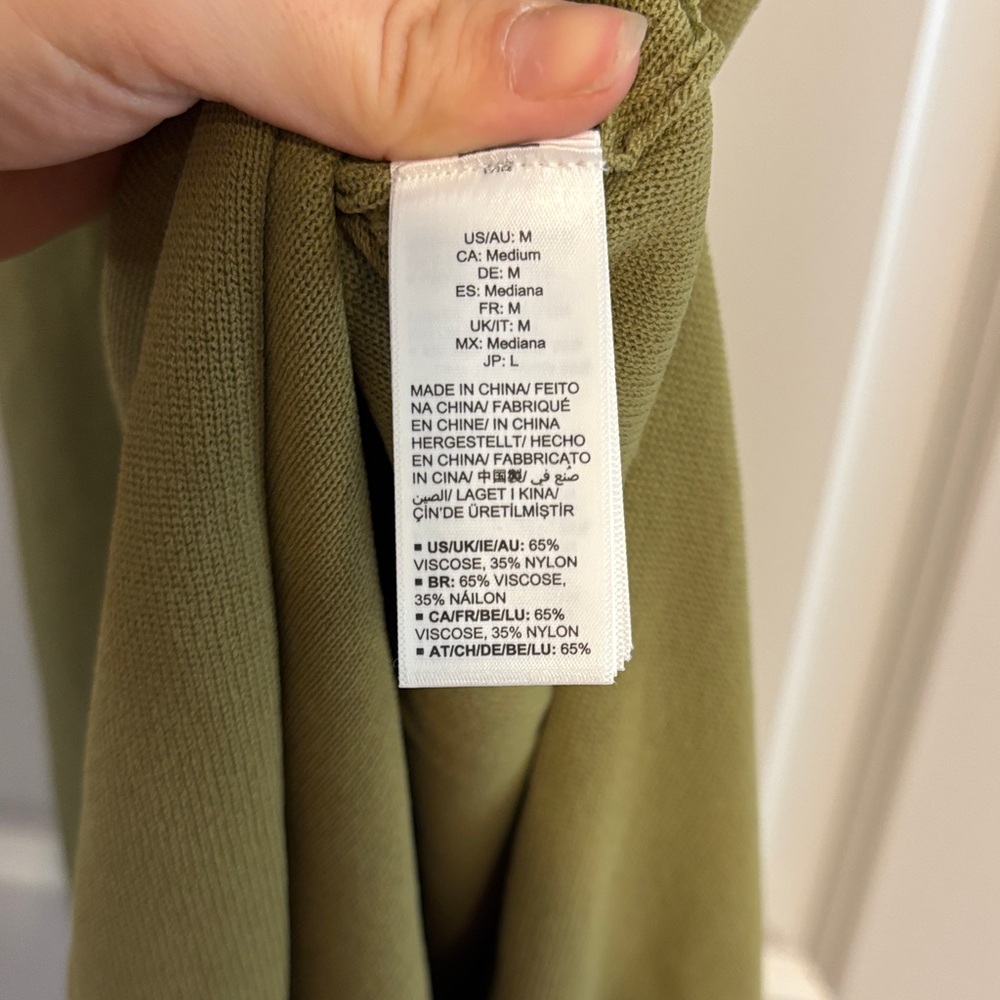 The Drop Olive Green Sleeveless midi dress with slit- perfect sundress - Picture 4 of 5